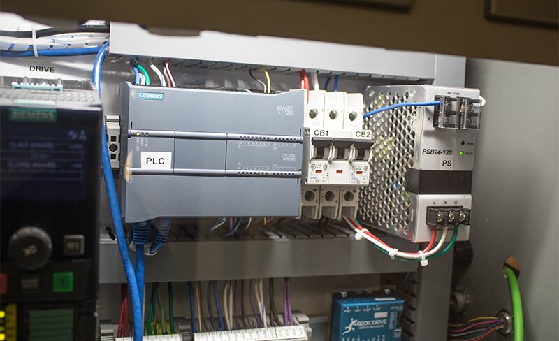 Siemens S7-1200 PLC inside the DrinkBot.